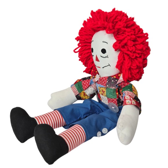 Raggedy Andy Plush 11" Handmade Rag Doll Retro Patchwork Vintage Style Toy - Picture 6 of 6